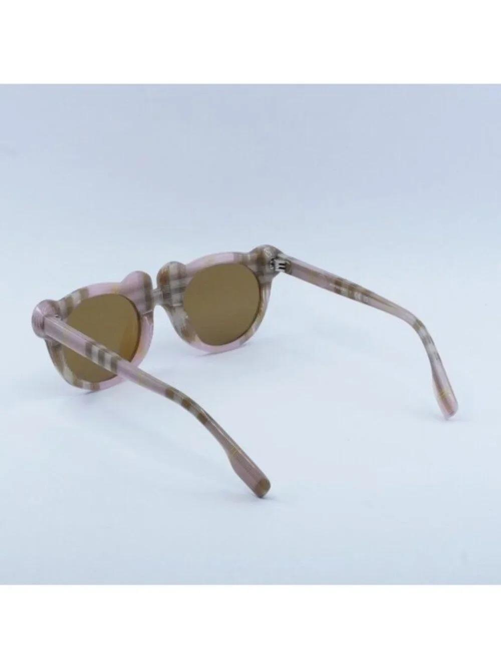 Burberry Kids JB4355 397273 Sunglasses Check Pink Round Frame, Bronze Lenses